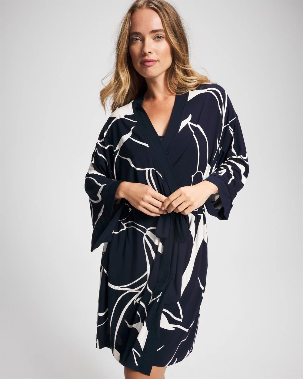 Robe Side Button Short Sleeve Grey main image 1